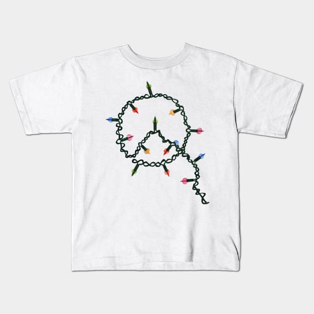 Christmas Lights Kids T-Shirt by Babban Gaelg